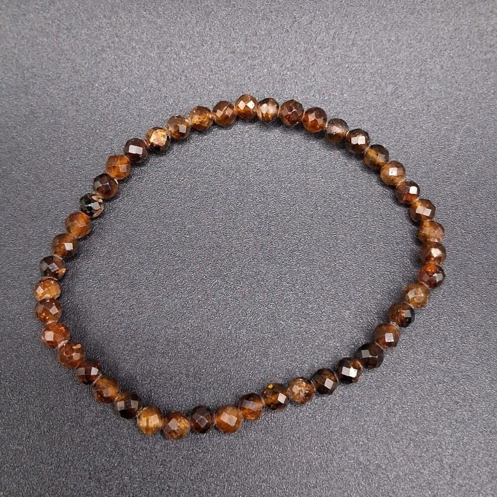 Faceted Garnet Bracelet, 4 mm, Genuine Stones, Men or Women, January Birthstone